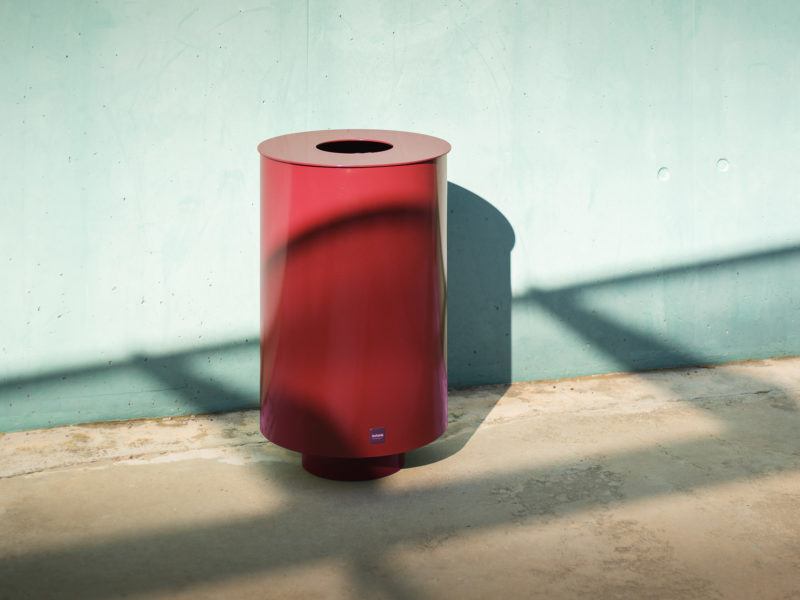 A street paper bin that brings a welcome touch of colour to any public space