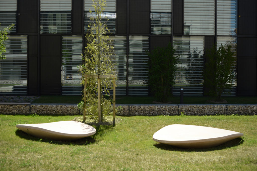 Nuvol benches at the Jardins du Lou, Matmut Stadium, Lyon