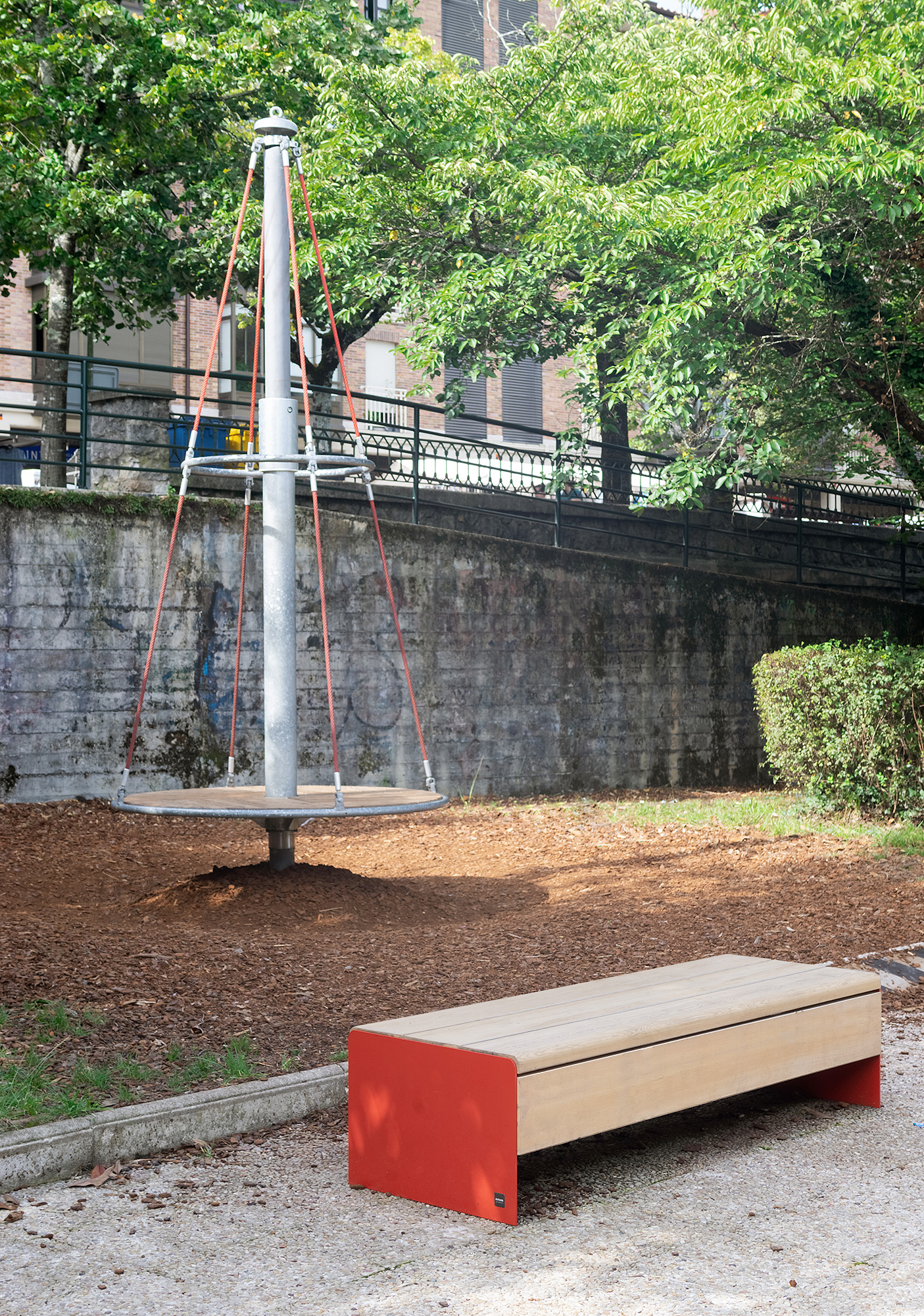 Park with carousel, designed by students and architecture studio