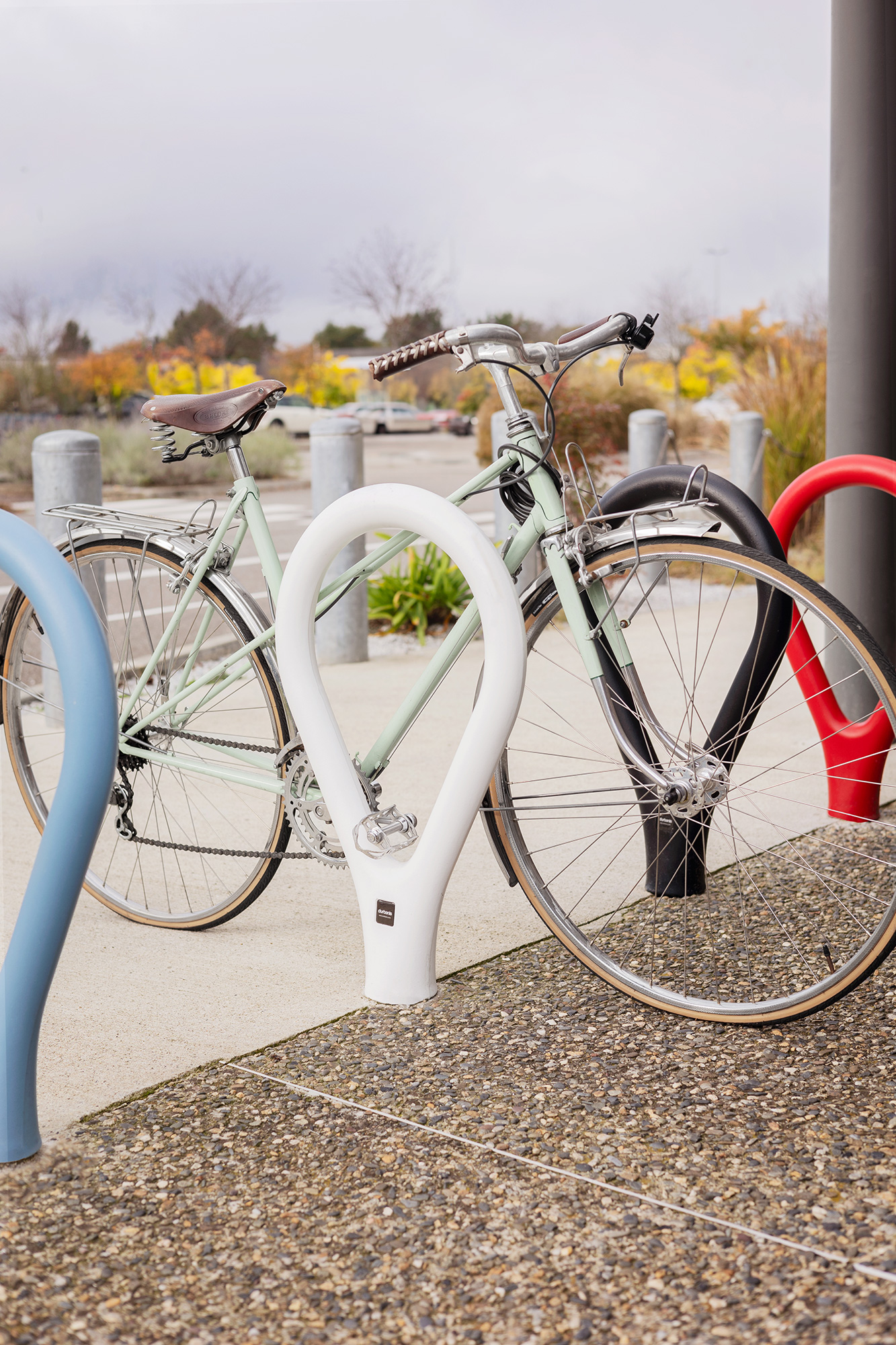 Urban bike rack with plastic coating and wide range of colors