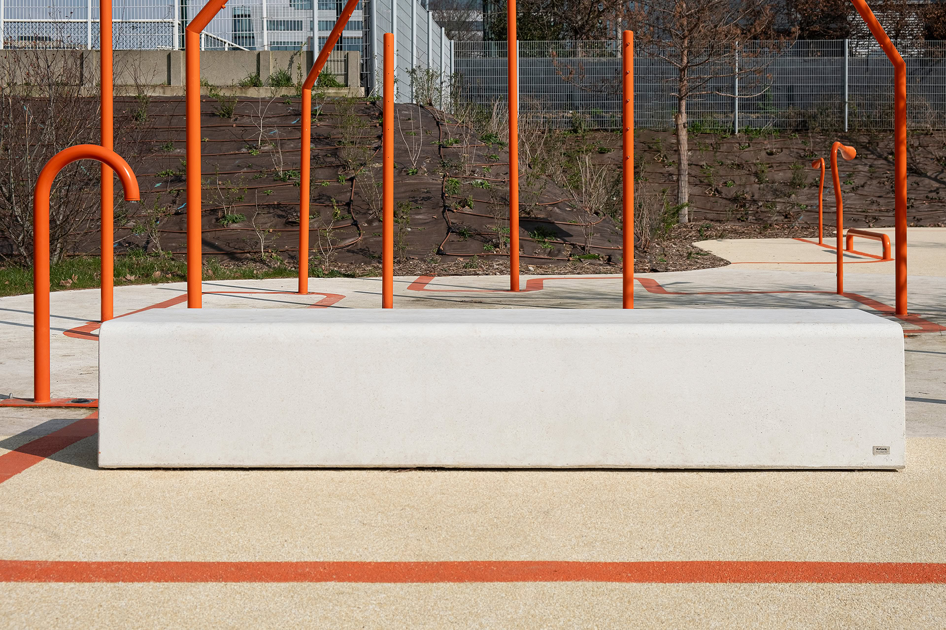 New playground in Asnieres sur Seine, Paris. With street furniture from Durbanis