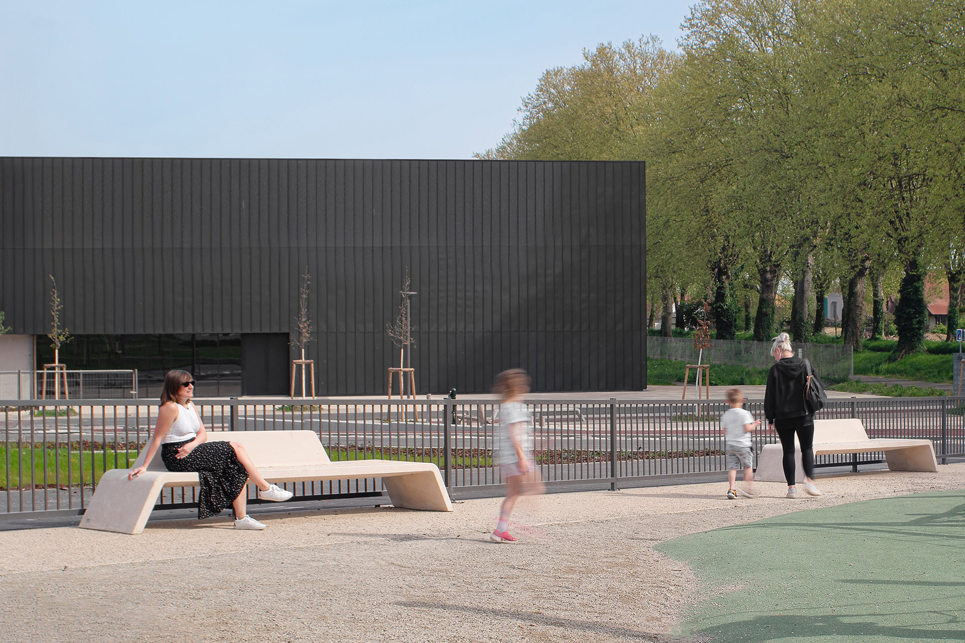 Concrete furniture for public parks. Design by Yonoh Studio